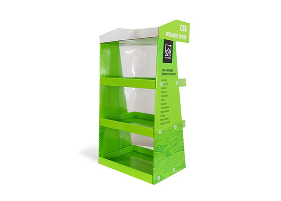 CBD Oil Floor Retail Cardboard Display Stand Customization With PET