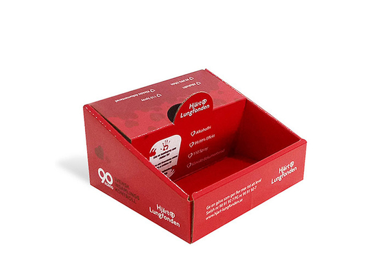 Mini Retail Tabletop Cardboard Display Stands Boxes With Heart Lung Foundation