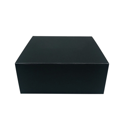 Matt Black Foldable Carton Box , Custom Rigid Paper Box 160mm Length With Magnet