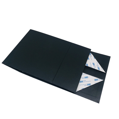 Matt Black Foldable Carton Box , Custom Rigid Paper Box 160mm Length With Magnet