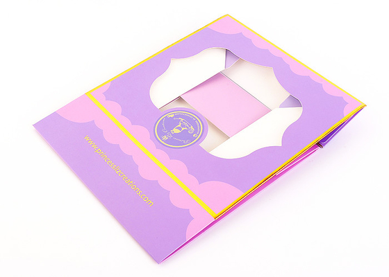 ประเทศจีน Pinkish Cake Cardboard Boxes กล่องกระดาษพับได้พร้อมหน้าต่าง โรงงาน